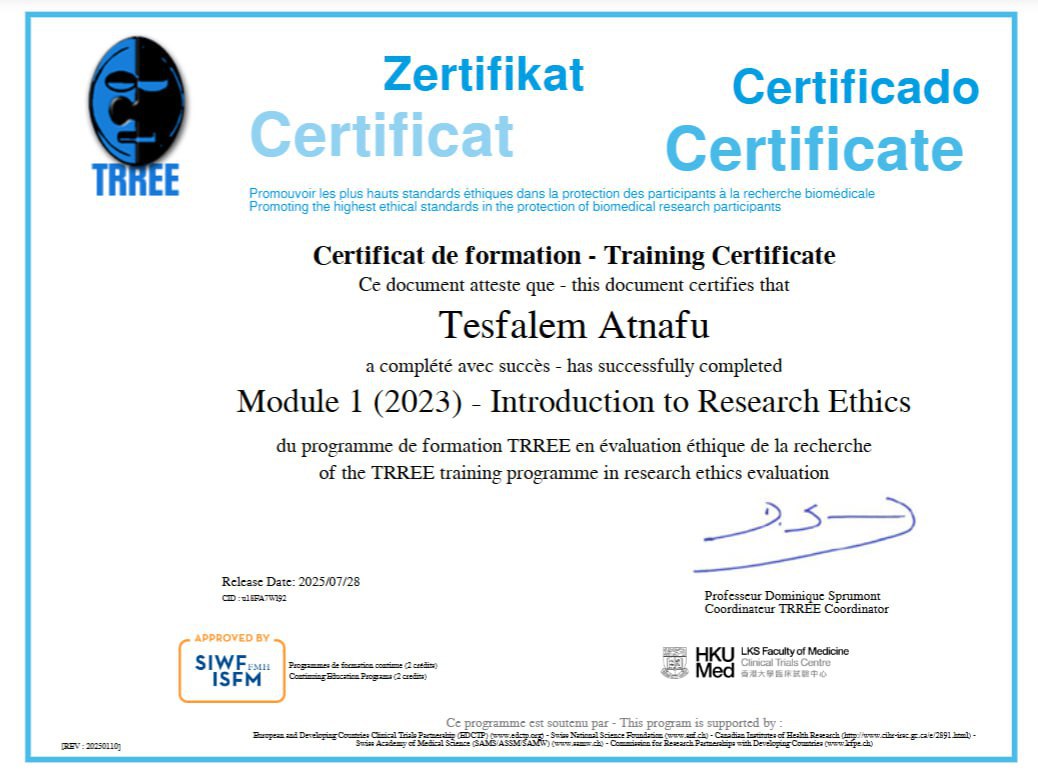 Certificate of Research Ethics